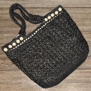 BTB LOS ANGELES Black Keli Pearl Tote Bag